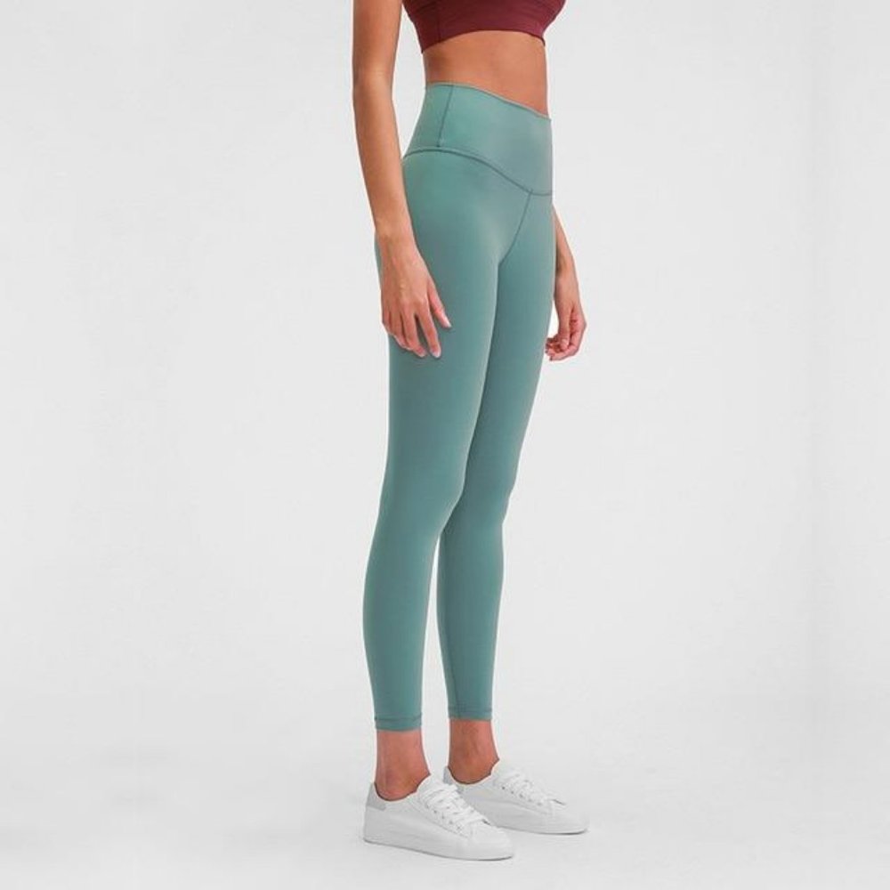 Women Soft Naked Athletic Fitness Legging Sky Blue
